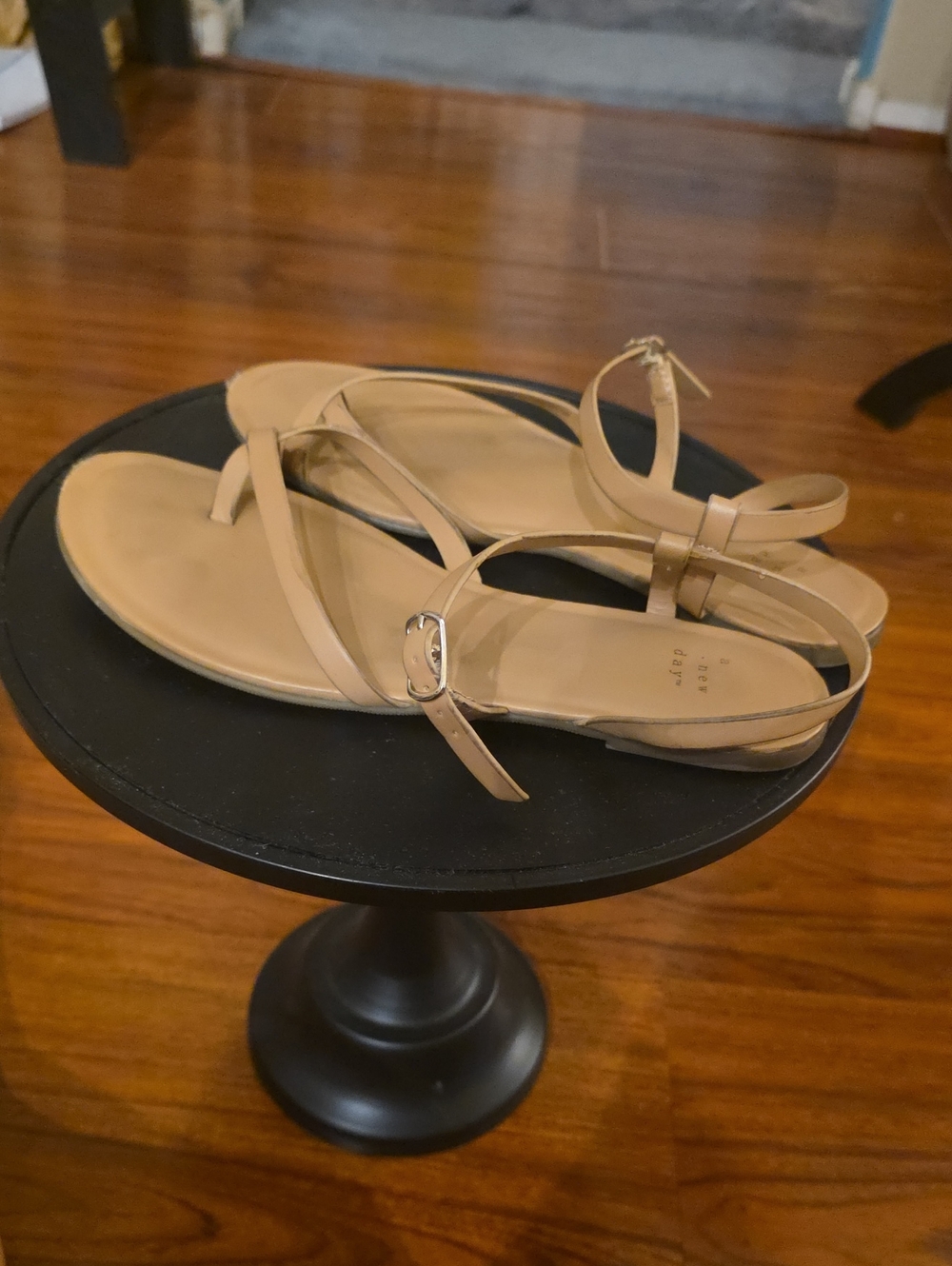 a new day Tan T-Strap Ankle Buckle Sandals